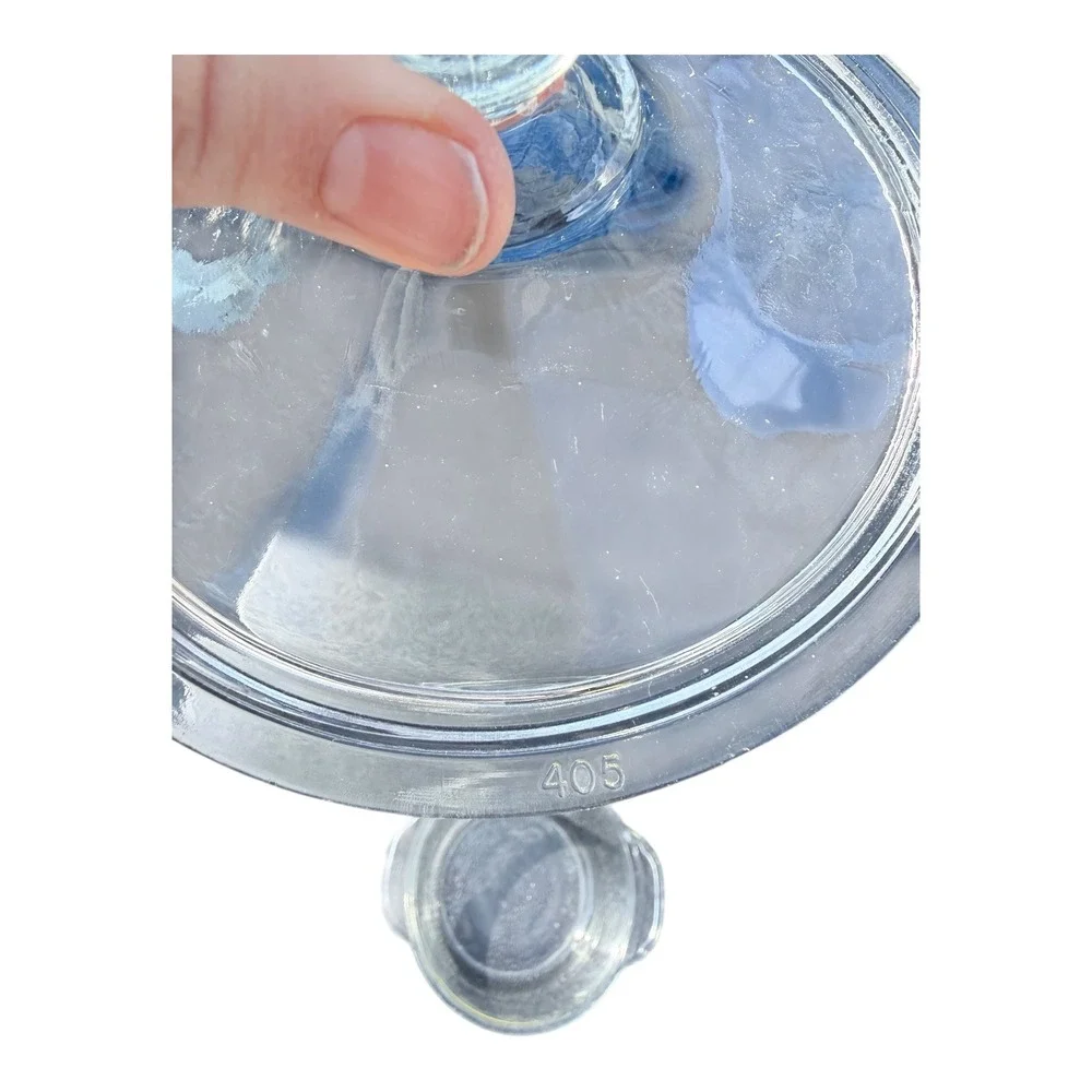 Fire King Casserole Dish 1 PT Clear Glass Round Lidded 405 USA VTG Kitchenware